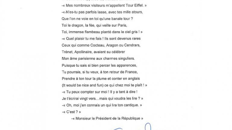 French President replied to 13-year-old's letter with his own poem