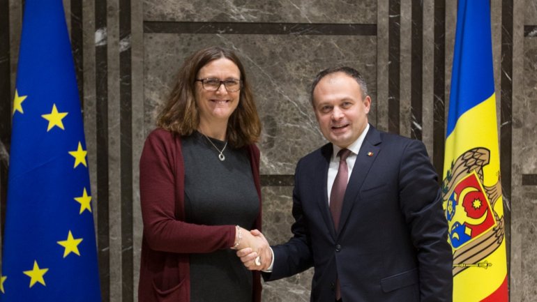 European Commissioner for Trade visiting Moldova. Official has already met with Andrian Candu