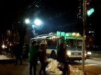 Pantograph of trolleybus suddenly got on fire on București st. of Chisinau  