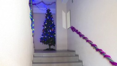 Christmas atmosphere in some block of flats from Capital