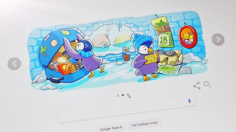 Google Doodle marks December global festivities featuring a penguin family