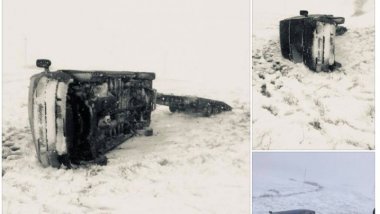 Cars overturned near Ialoveni, because of abundant snow and sleet