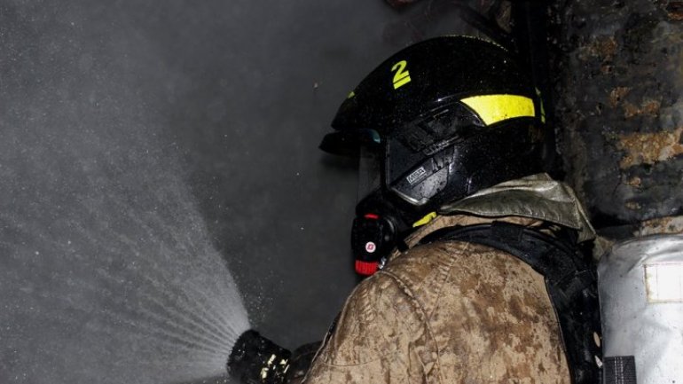 National hotel is on fire. Firemen and police are already there