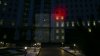 Lights spectacle in the square of Moldovan Parliament. Building was illuminated in Lithuanian flag colors