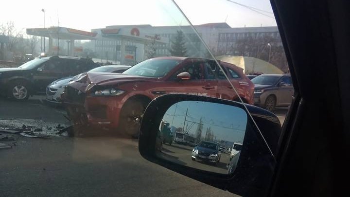 Accident on Mihai Viteazu street. Car crashed during test drive