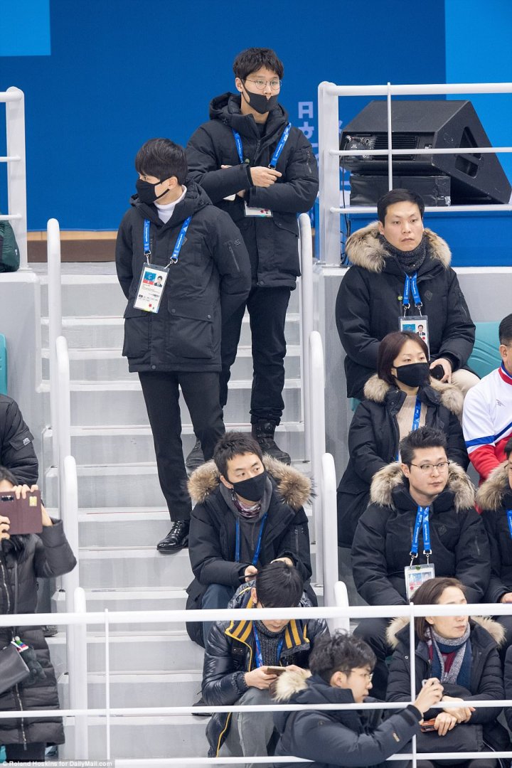 North Korean cheerleaders who have become viral sensation Winter Olympics watched over by ruthless masked minders who stop them from speaking to ordinary people