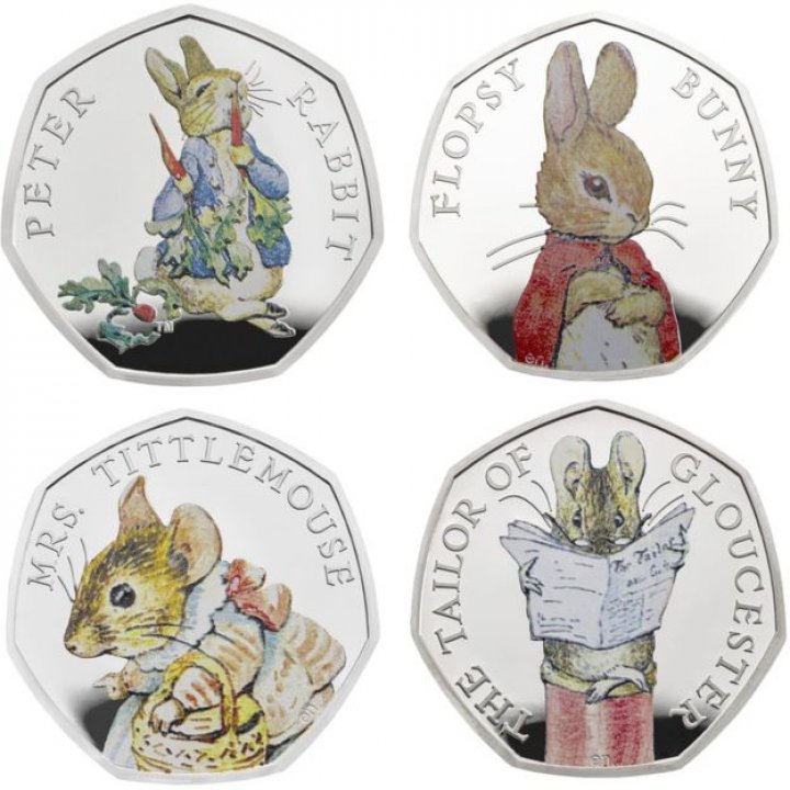 Four new 50 pence coins to be released featuring Beatrix Potter's favorite fictional characters