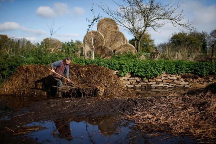 French farmer enjoys life without using machines