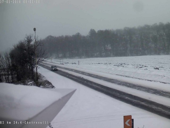 Winter storm in Moldova. State of National Roads