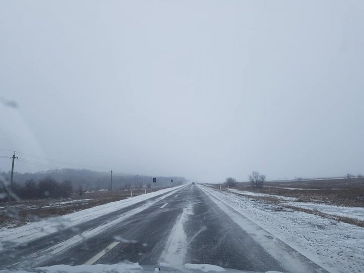 Winter storm in Moldova. State of National Roads