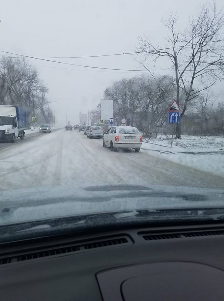 Winter storm in Moldova. State of National Roads