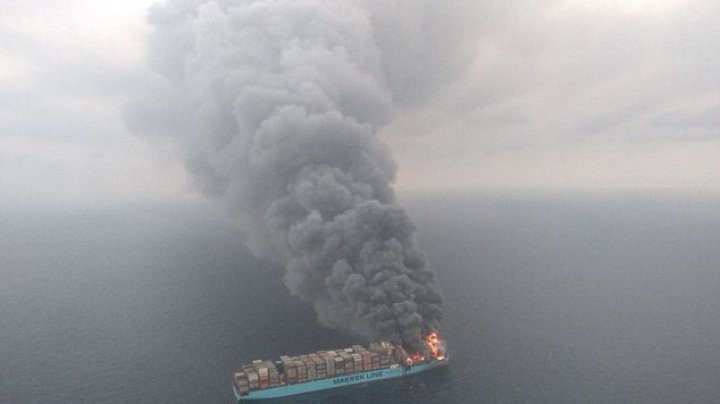 Thai man has died and four people are still missing after ferocious fire erupted on cargo ship in the Arabian Sea