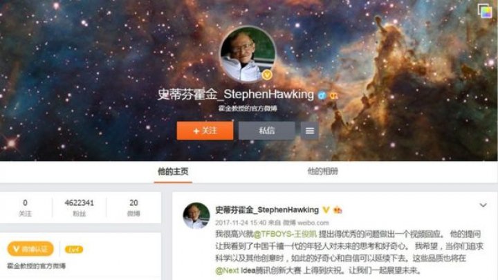 China mourns the death of Stephen Hawking