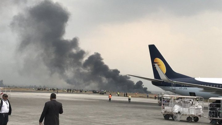 Plance crash in Kathmandu's international airport