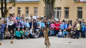 Border police's K9, Lachi at Orizont lyceum from Capital