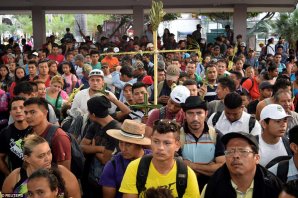 Army of thousand migrants from Central America are marching through Mexico to the US where they hope to get in by any means