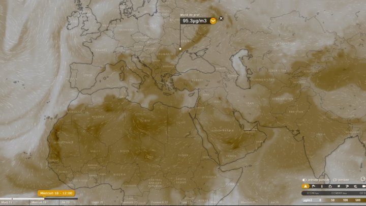 Freak Sahara dust odds-on to reach Moldova on Tuesday 