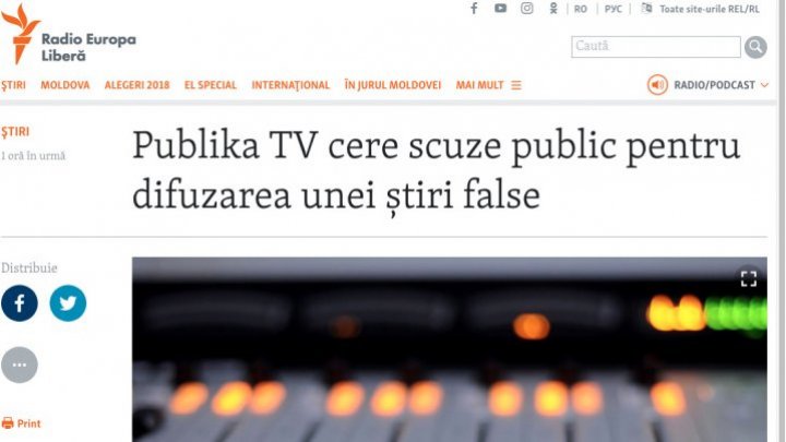 Europa Liberă lies to readers. Publika TV did not broadcast any fake news 