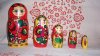 Iconic Russian matrioshka dolls painted with World Cup symbols