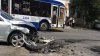 Car gravely damaged after crash in Chisinau center 