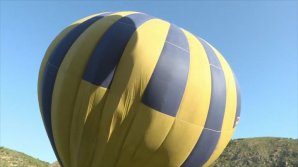 Spectacular hot air balloons in Orhei Vechi sky 