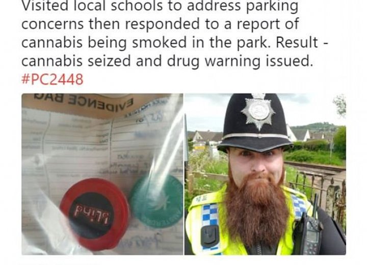 Look at this cop's beard. The internet went crazy when he seized cannabis from people