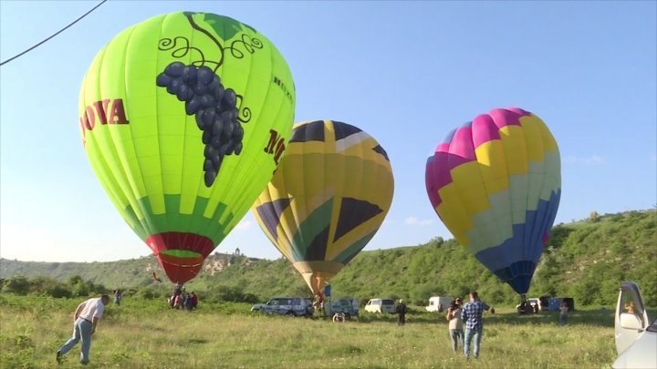 Spectacular hot air balloons in Orhei Vechi sky 