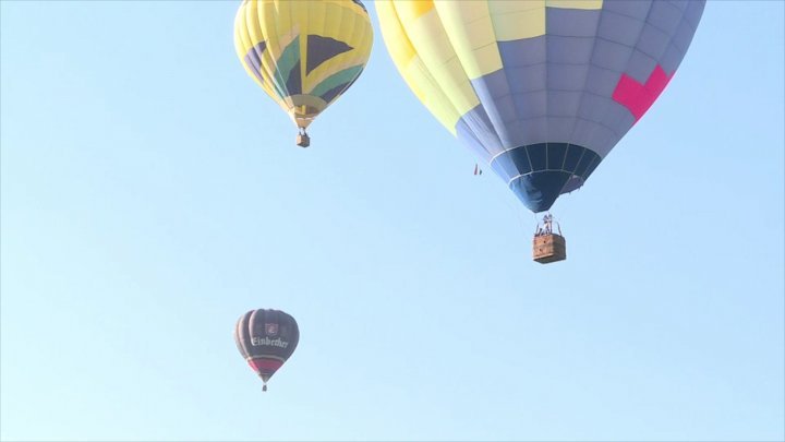 Spectacular hot air balloons in Orhei Vechi sky 