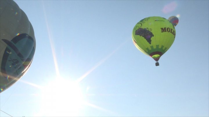 Spectacular hot air balloons in Orhei Vechi sky 