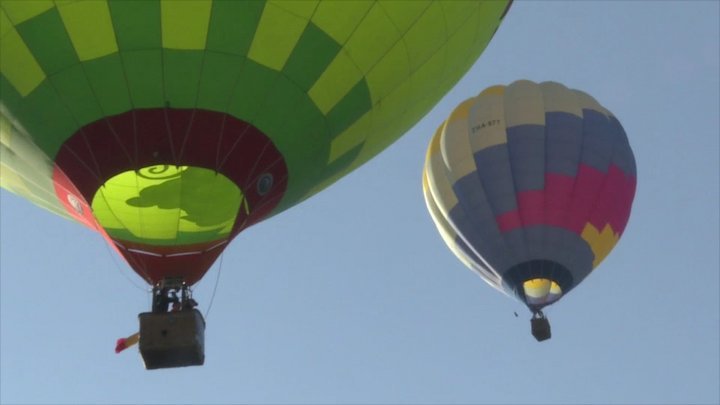 Spectacular hot air balloons in Orhei Vechi sky 