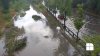 Dam break flooding Albişoara street