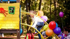 Playground installed in village from Leova district. Valentina Buliga participated at inauguration