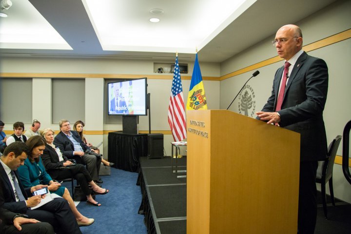 Pavel Filip participated at public discussion regarding cooperation between Moldova and the US