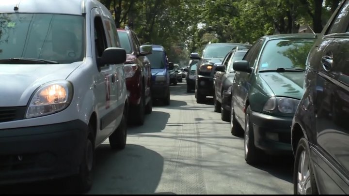 Chaos in Center of Capital. Terrible traffic jam, cars stuck for hours