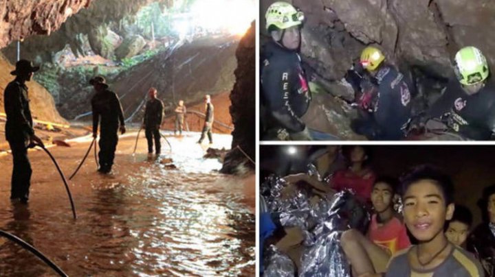 Six Thai boys rescued off flooded cave 