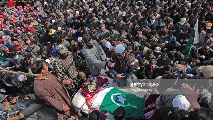 Thousands attend funeral for rebel killed in India-controled Kashmir