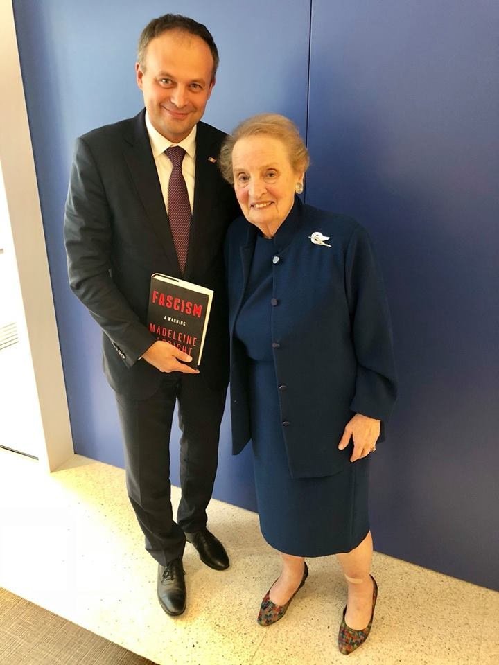 Andrian Candu held meeting with Madeleine K.Albright, first woman who leaded American diplomacy 