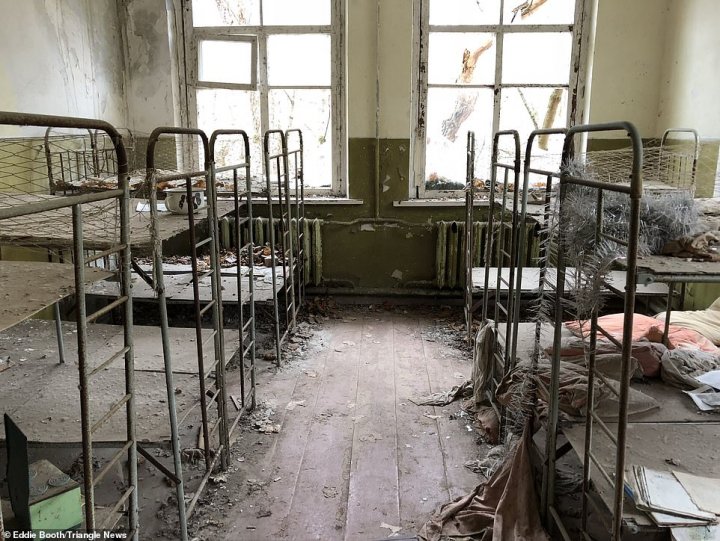 Haunting images show the nuclear wasteland which stands largely untouched since the catastrophe in 1986