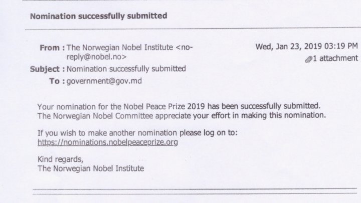 Ion Lazarenco was nominated to Nobel Prize for Peace