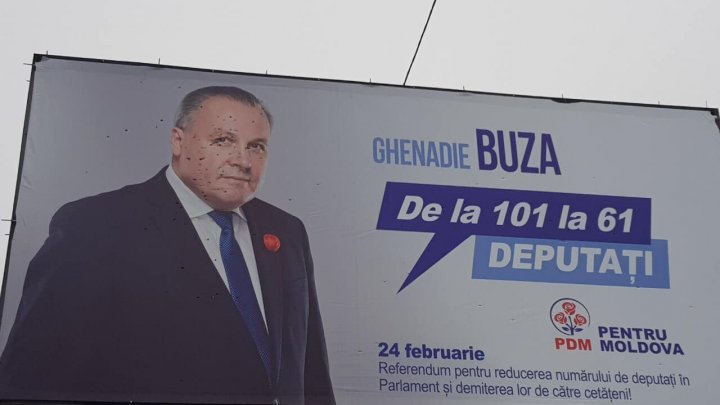 DPM's billboards vandalized in Hancesti. The police is searching for the guilty 