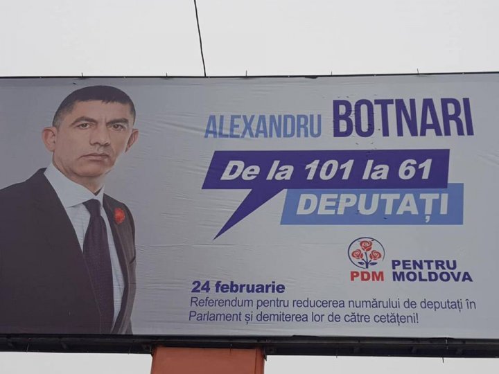 DPM's billboards vandalized in Hancesti. The police is searching for the guilty 