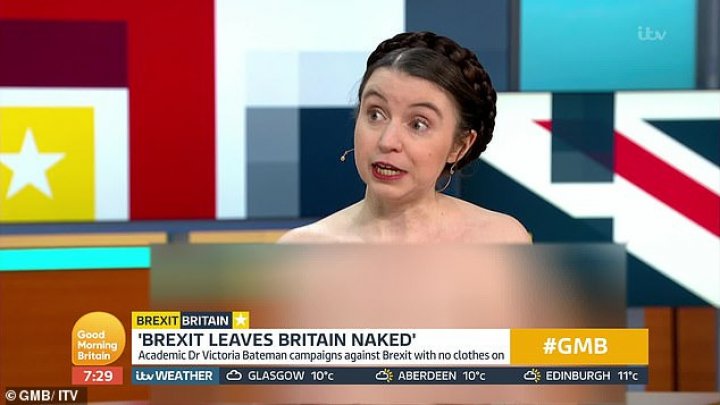 Cambridge academic anti-Brexit economist stuns NAKED on Good Morning Britain. What's her message using this 'visual power'