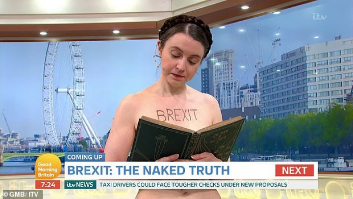 Cambridge academic anti-Brexit economist stuns NAKED on Good Morning Britain. What's her message using this 'visual power'