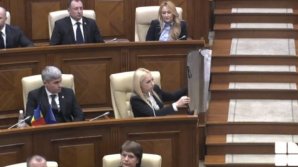 Marina Tauber brought anti-mercury fence to protect herself from Andrei Nastase within first session of Parliament 