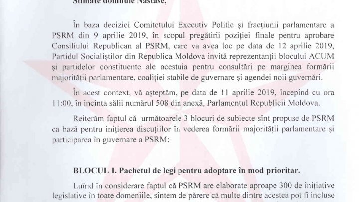 PSRM sent official letter to PAS and PPDA and invited them to negotiations 