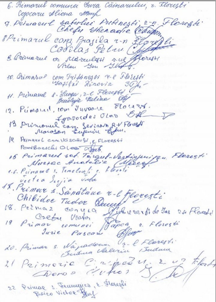 Leaders in Ștefan Vodă, Telenești, Strășeni, Soroca and Florești condemn treason of Igor Dodon, Andrei Nastase and Maia Sandu