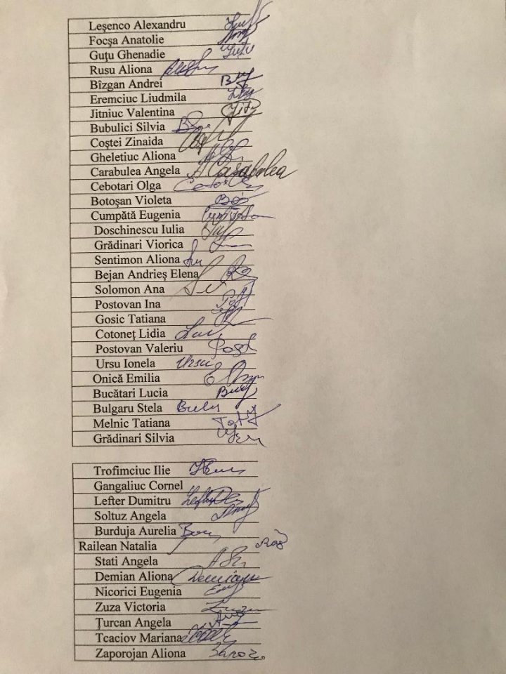 Drochia doctors support the only legitimate Government, the Filip one (DOCUMENT)