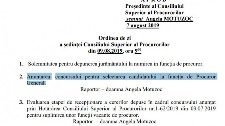 Tomorrow starts the contest for Prosecutor General function. Maia Sandu:  We can't let the current CSP to elect the new Prosecutor