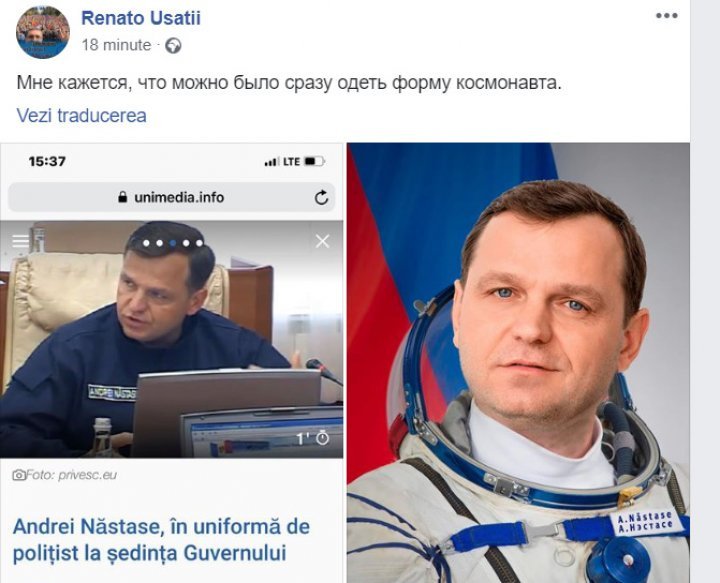 Andrei Nastase came at the Governmental session dressed in policeman's uniform. Usatii: He could dress as a spaceman as well