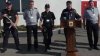 The Head of border police Rosian Vasiloi came to a press conference with more armed border policemen